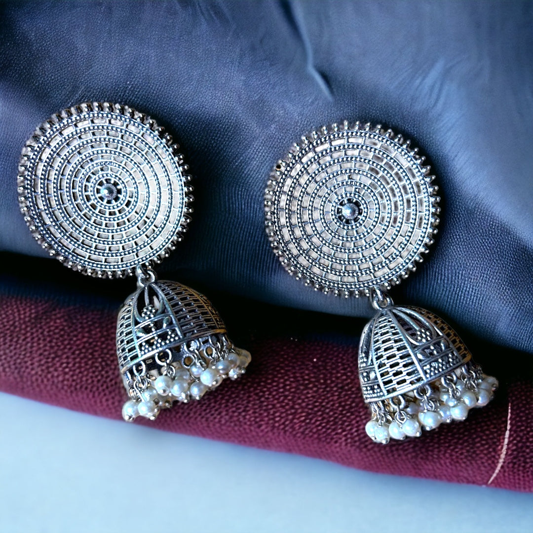 Silver Jhumka Earrings