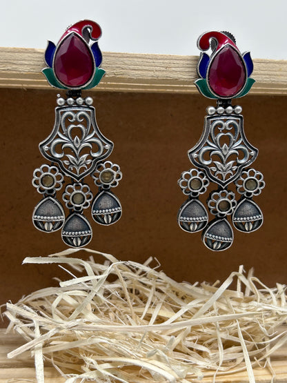 German Silver Drop Earrings