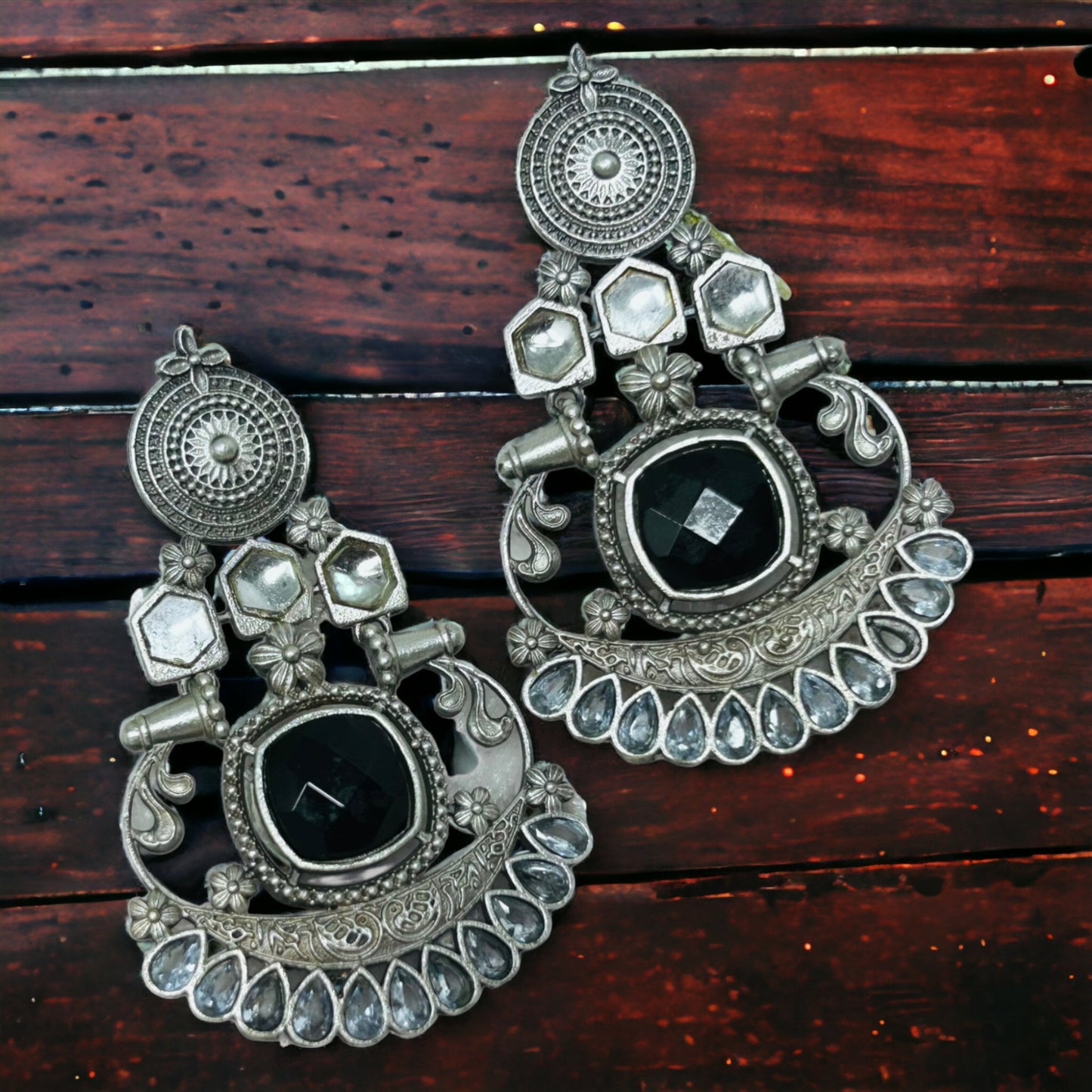 German Silver Drop Earrings