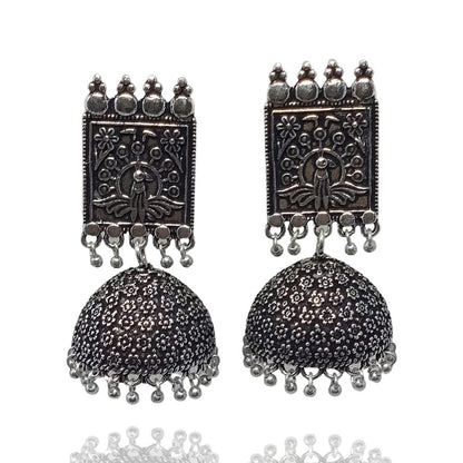 Oxidized Jhumka Earrings