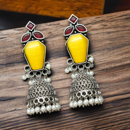 German Silver Jhumka Earrings