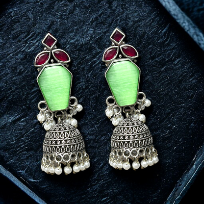 German Silver Jhumka Earrings