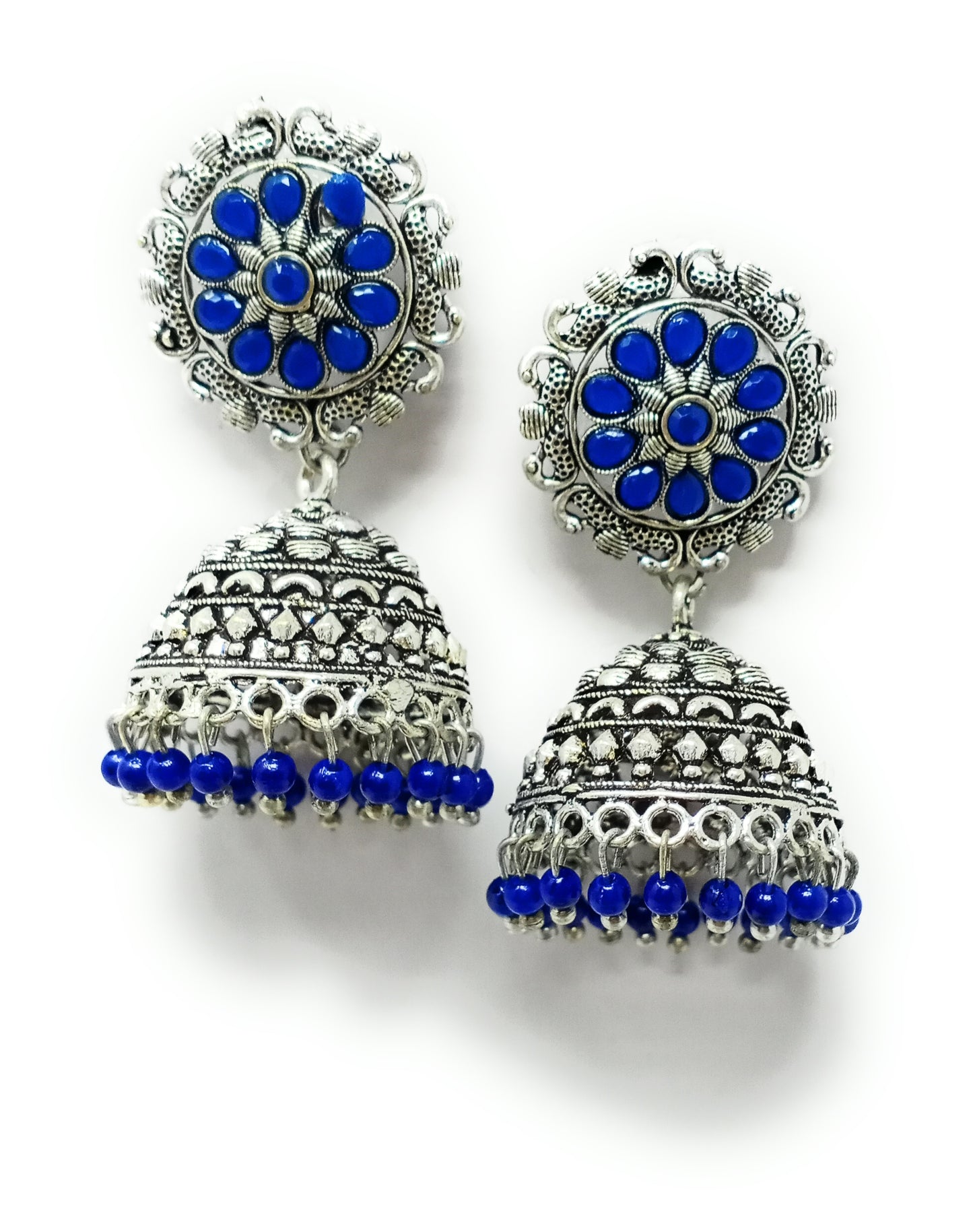 Silver Plated Oxidized Jhumki Earring