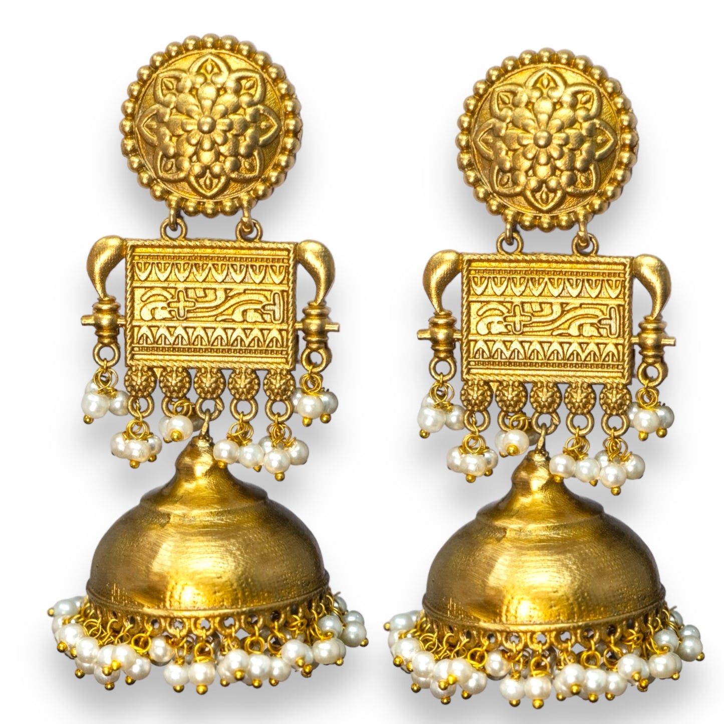 Long Gold Plated Jhumka Earrings for Women and Girls