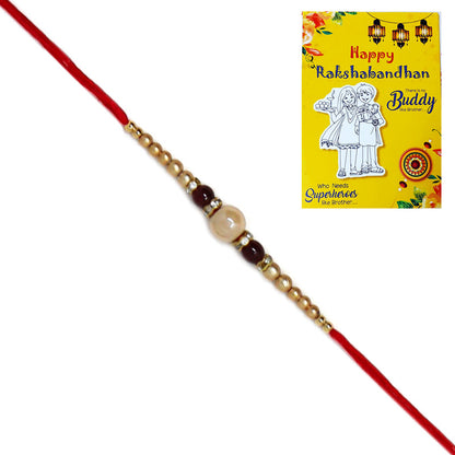 White Moti Pearl Rakhi I Send Rakhi For Brother