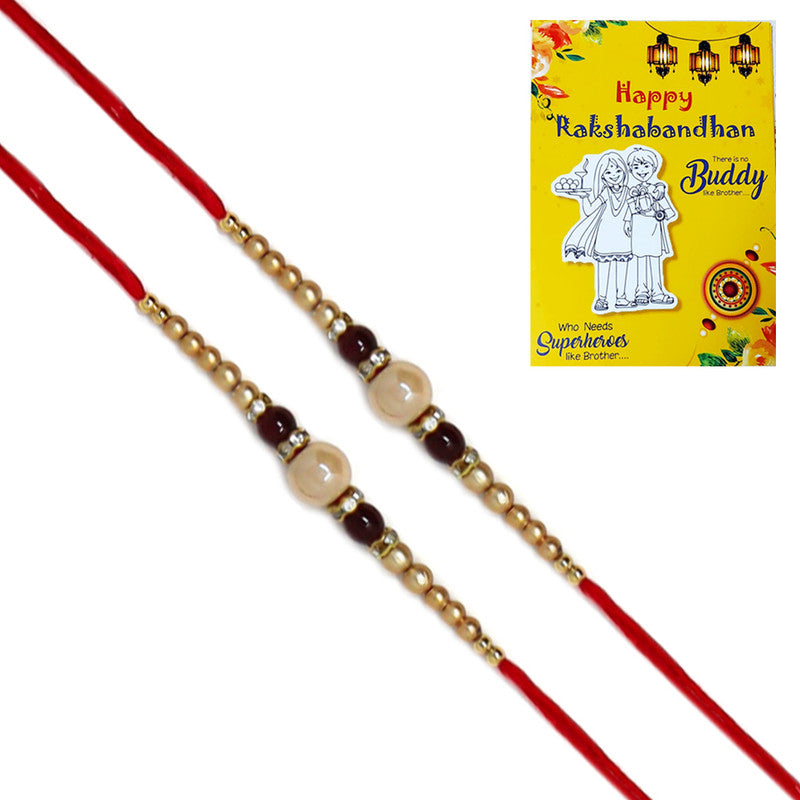 White Moti Pearl Rakhi I Send Rakhi For Brother