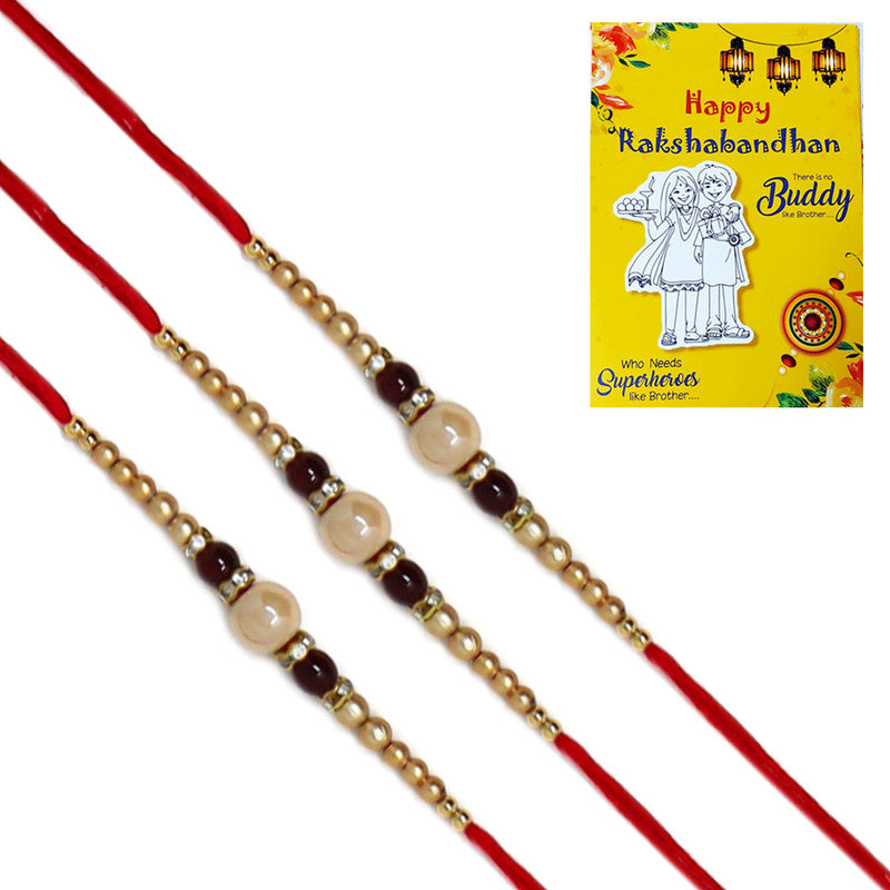 White Moti Pearl Rakhi I Send Rakhi For Brother