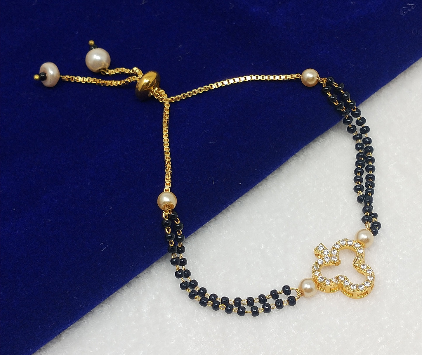 Gold Plated Hand Bracelet Mangalsutra