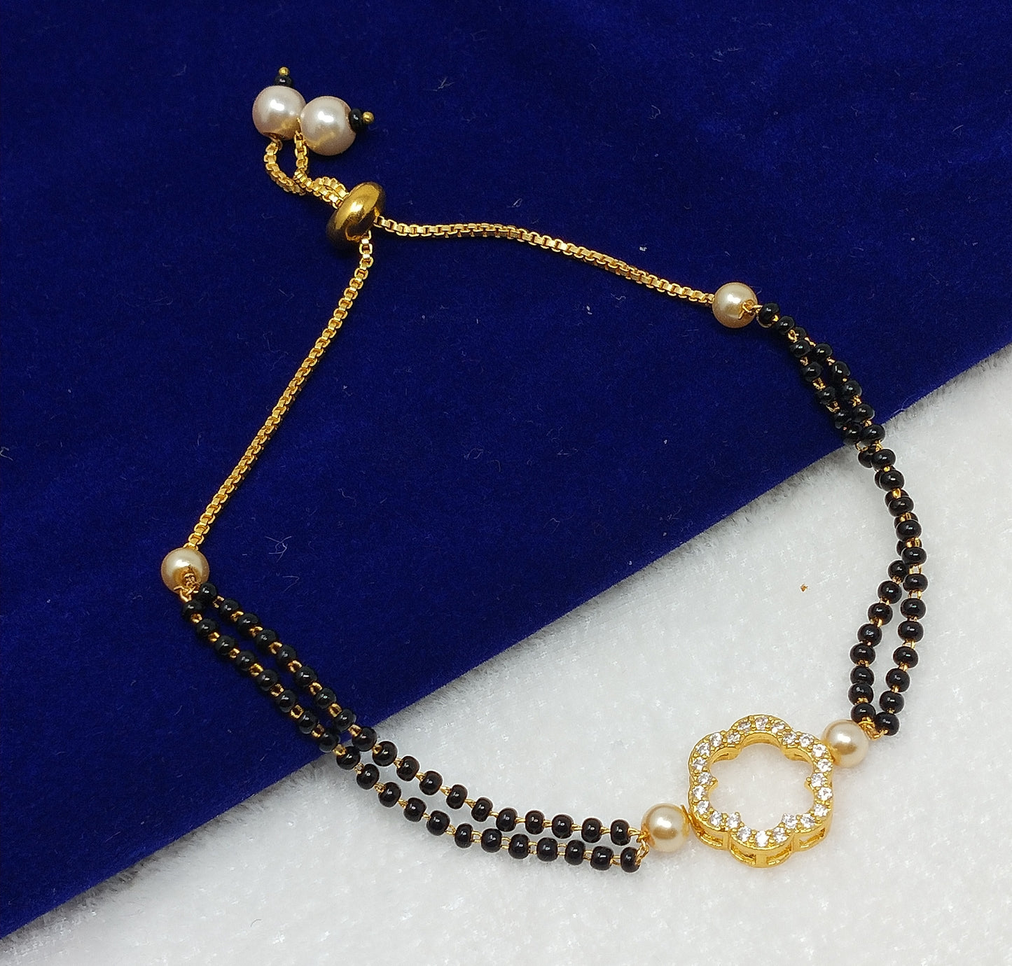 Gold Plated Hand Bracelet Mangalsutra