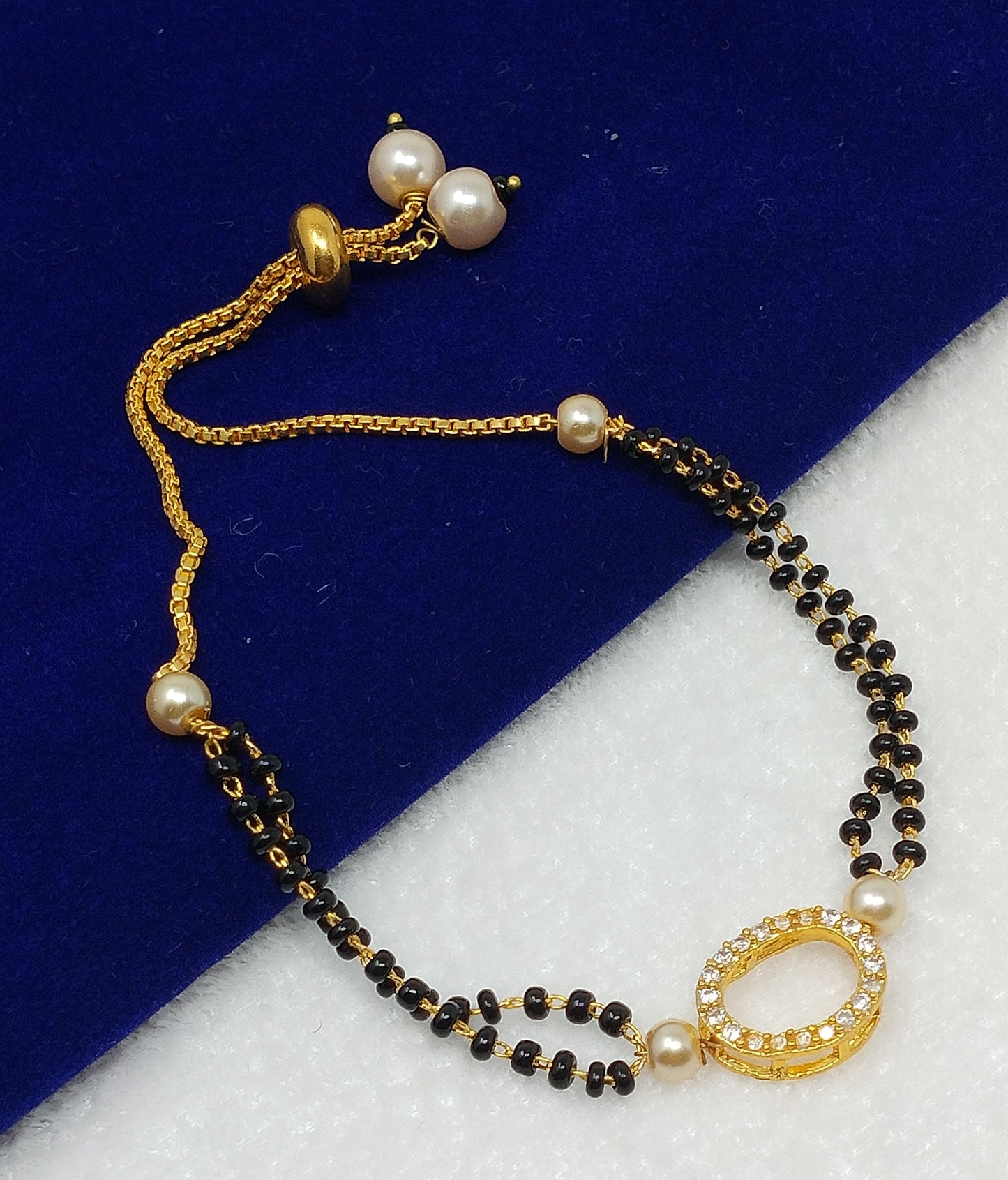 Gold Plated Hand Bracelet Mangalsutra