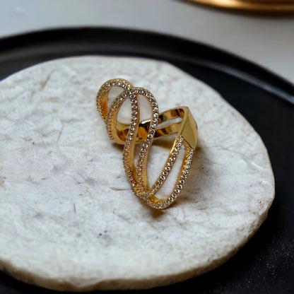 Gold Plated Diamond Finger Ring