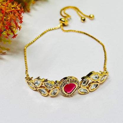 Gold Plated Polki Kundan Bracelets