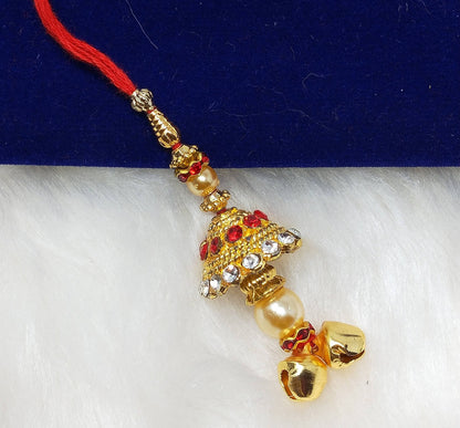 Red Ghungroo jhumki Bhabhi Lumba Rakhi