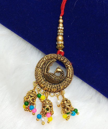 Meenakari Peacock Bhabhi Lumba Rakhi