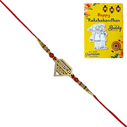 Super Bro Rudraksh Pendant Rakhi I Rakhi for Kids