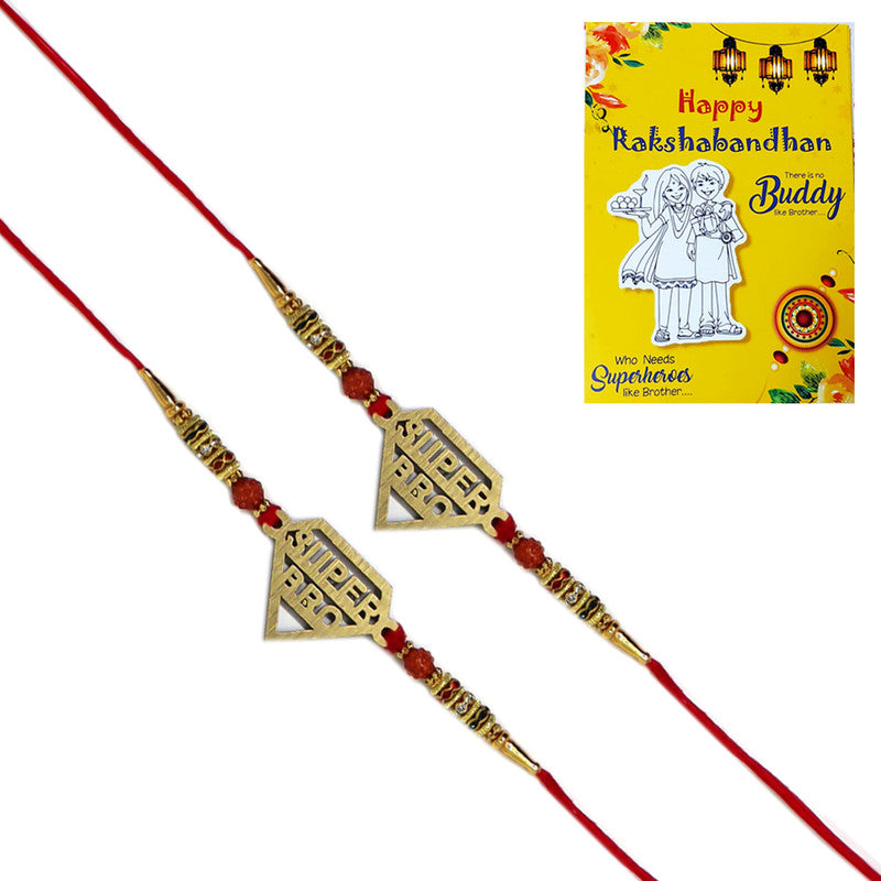 Super Bro Rudraksh Pendant Rakhi I Rakhi for Kids