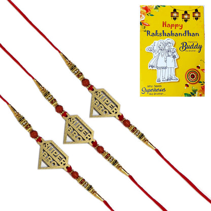 Super Bro Rudraksh Pendant Rakhi I Rakhi for Kids