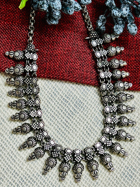 German Silver Traditional Oxidized Necklace
