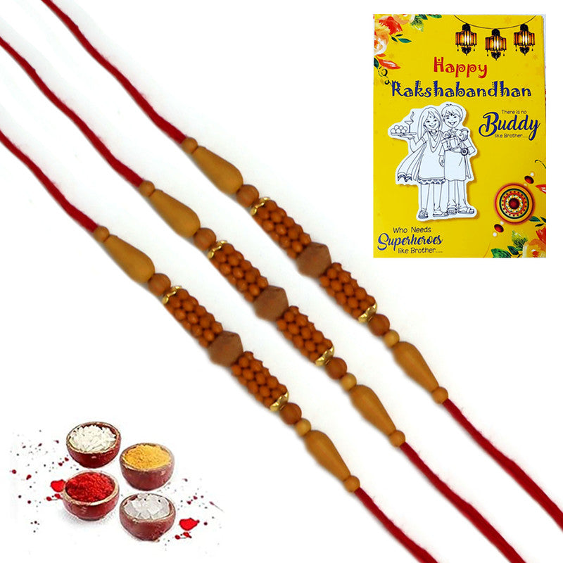 Single Beads Pearl Rakhi For Brother