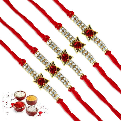 Red and White AD Pendet Rakhi | Rakhi for Brother