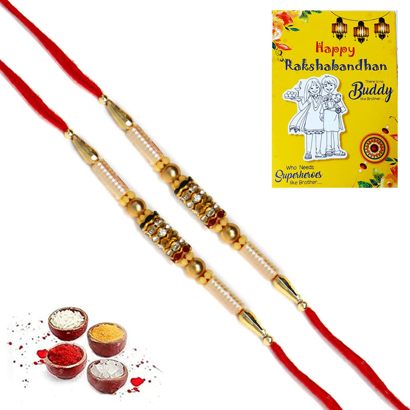 Multi AD Pearl thread Rakhi for Brother