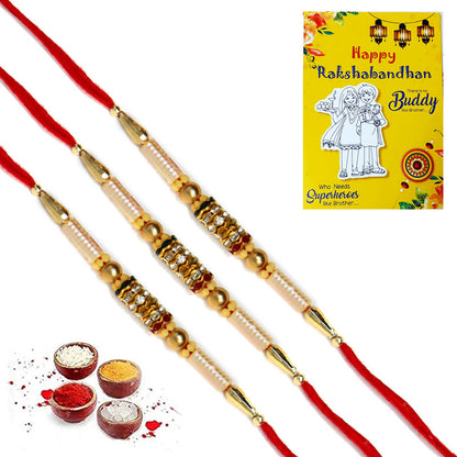 Multi AD Pearl thread Rakhi for Brother