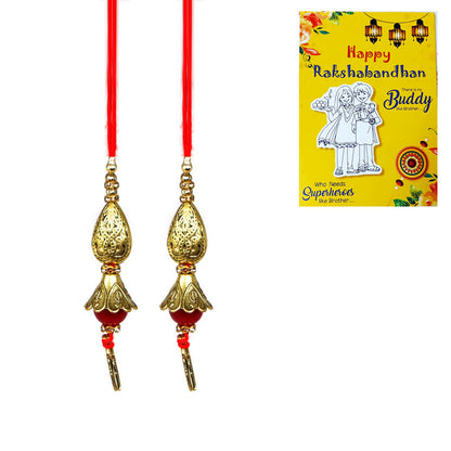 Red Moti Pearl Pendant Lumba Rakhi