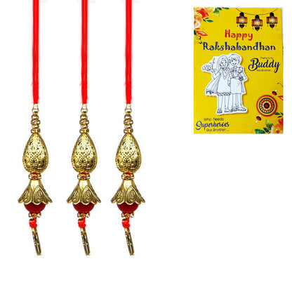 Red Moti Pearl Pendant Lumba Rakhi