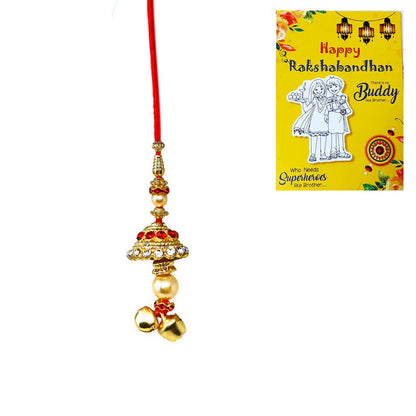 Red Ghungroo jhumki Bhabhi Lumba Rakhi