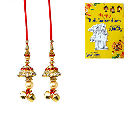 Red Ghungroo jhumki Bhabhi Lumba Rakhi