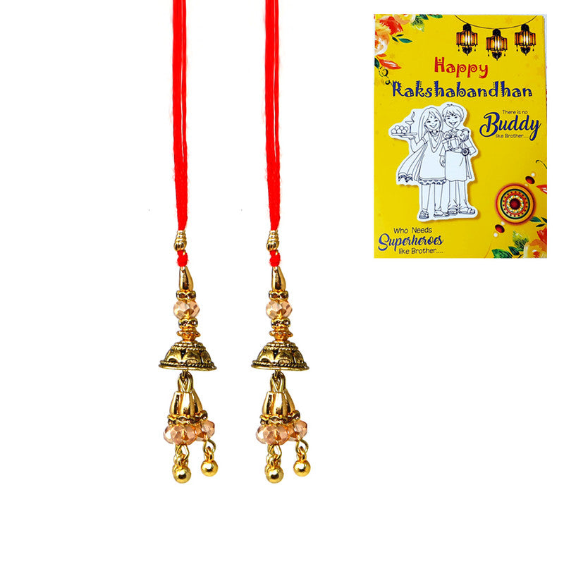 Meenakari American Diamond Bhabhi Lumba Rakhi