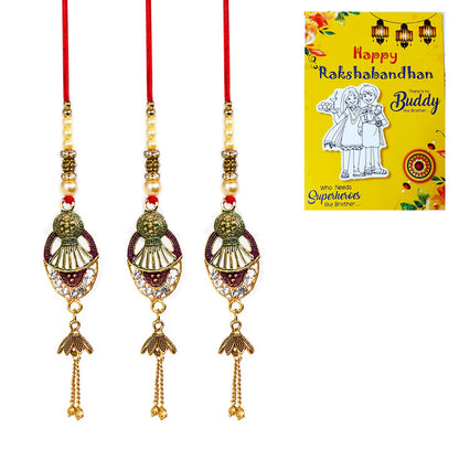 Ethnic Peacock Metal Bhabhi Lumba Rakhi