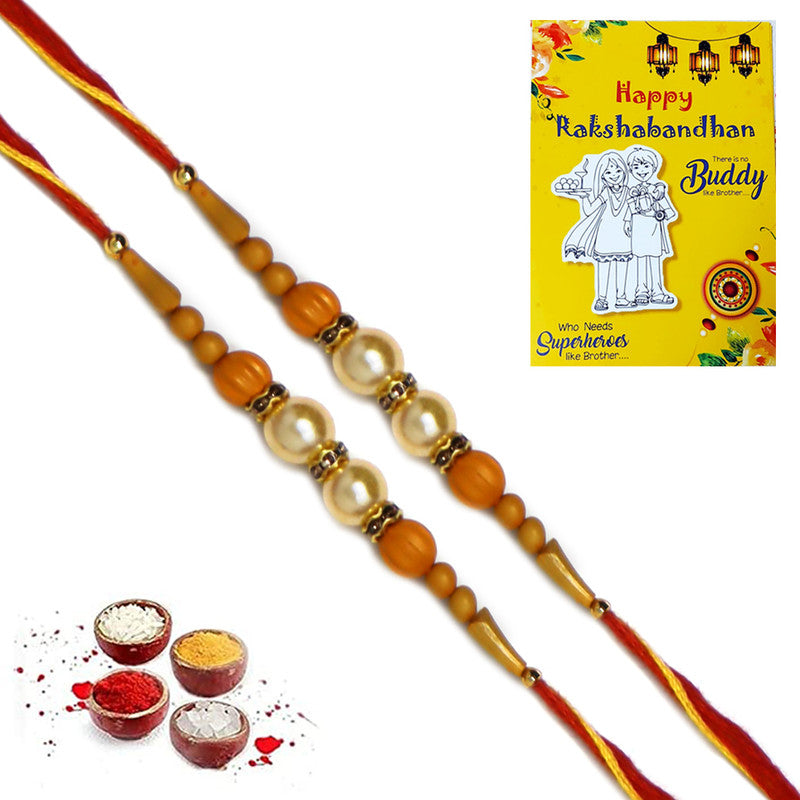 Golden Pearl Rakhi | Rakhi for Brother | Perfect Gift