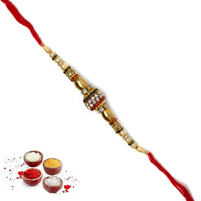 AD Multi Color Pendent Rakhi | Rakhi for Brother