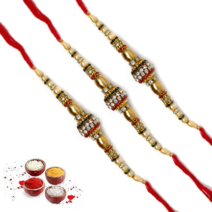 AD Multi Color Pendent Rakhi | Rakhi for Brother