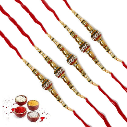 AD Multi Color Pendent Rakhi | Rakhi for Brother