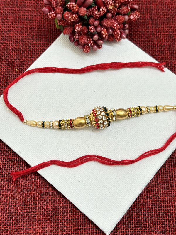 AD Multi Color Pendent Rakhi | Rakhi for Brother