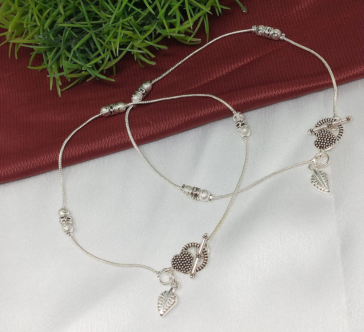 Fashionista Silver Plated Anklets