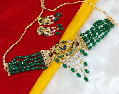 Pearl Kundan Choker Jewelry Set