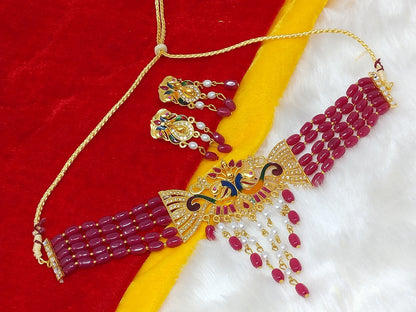 Pearl Kundan Choker Jewelry Set