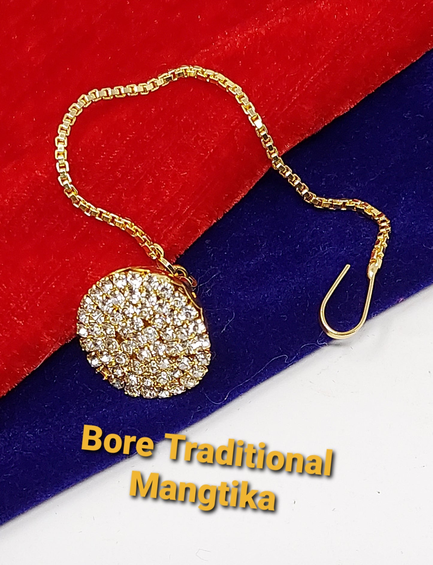 Royal Sparkle American Diamond Borla Maangtika