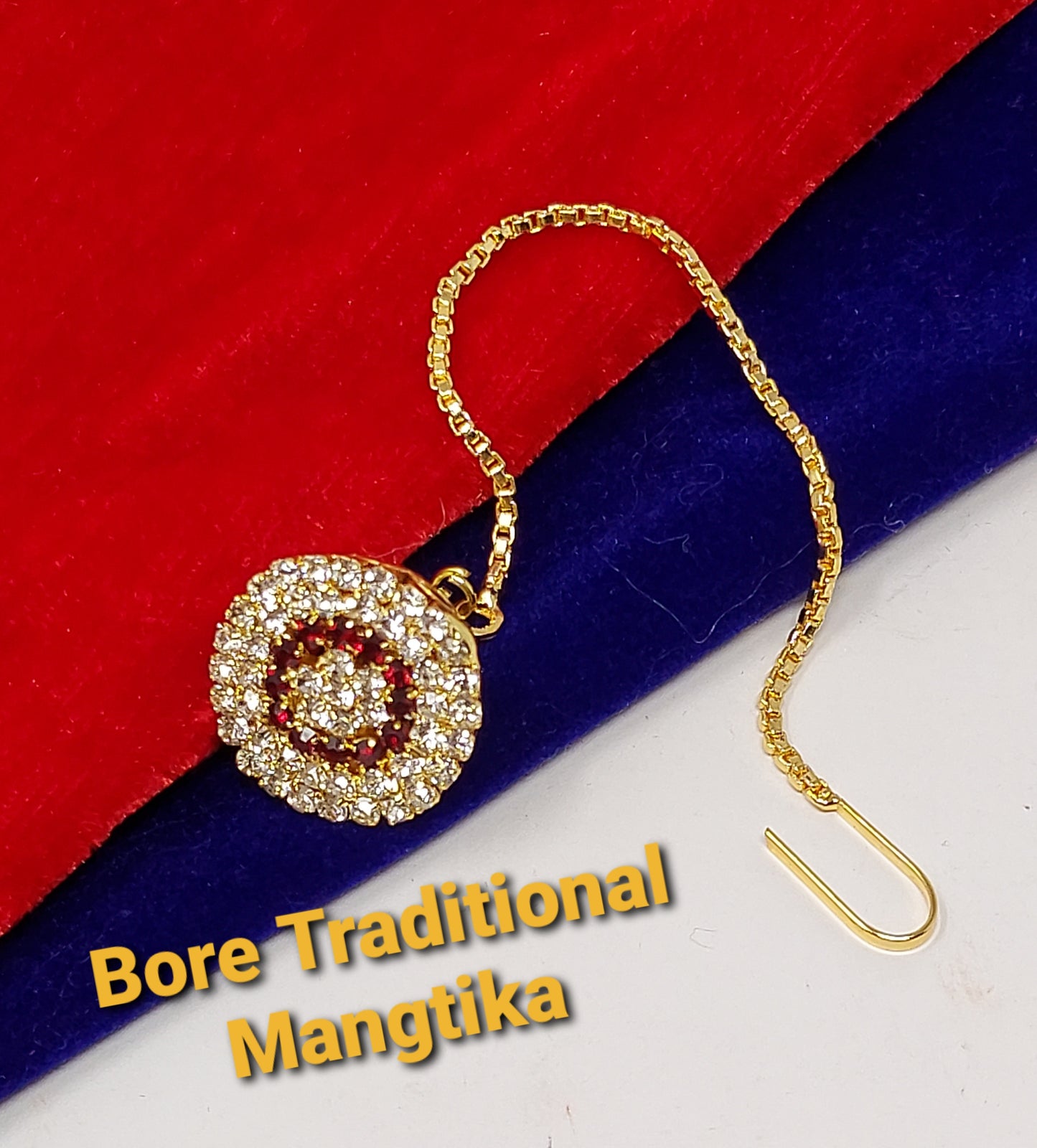 Diamond Studded Borla Maangtika