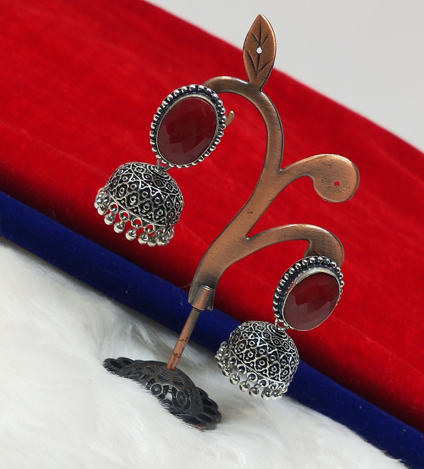 German Silver Dangling Bell Jhumkhi Earrings