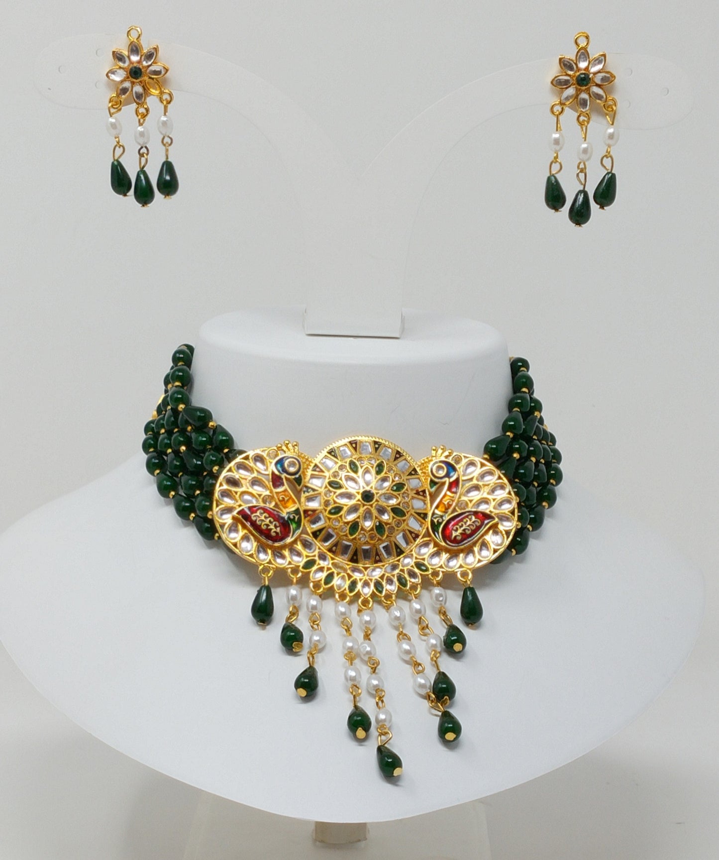 Pearl Kundan Choker Jewelry Set