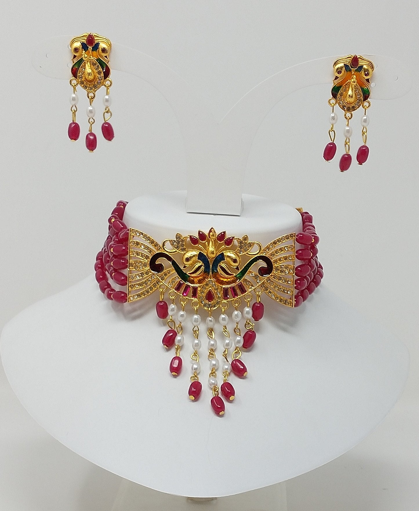 Pearl Kundan Choker Jewelry Set