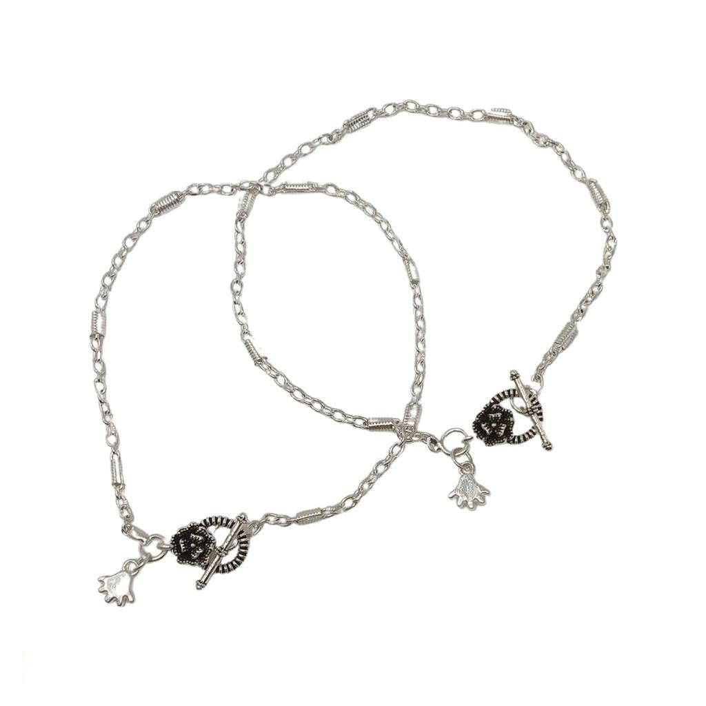 Fashionista Silver Plated Anklets