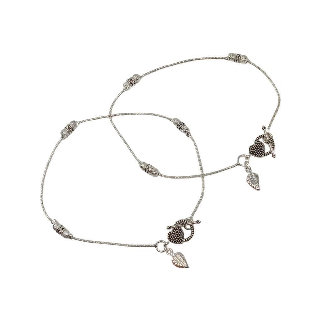 Fashionista Silver Plated Anklets