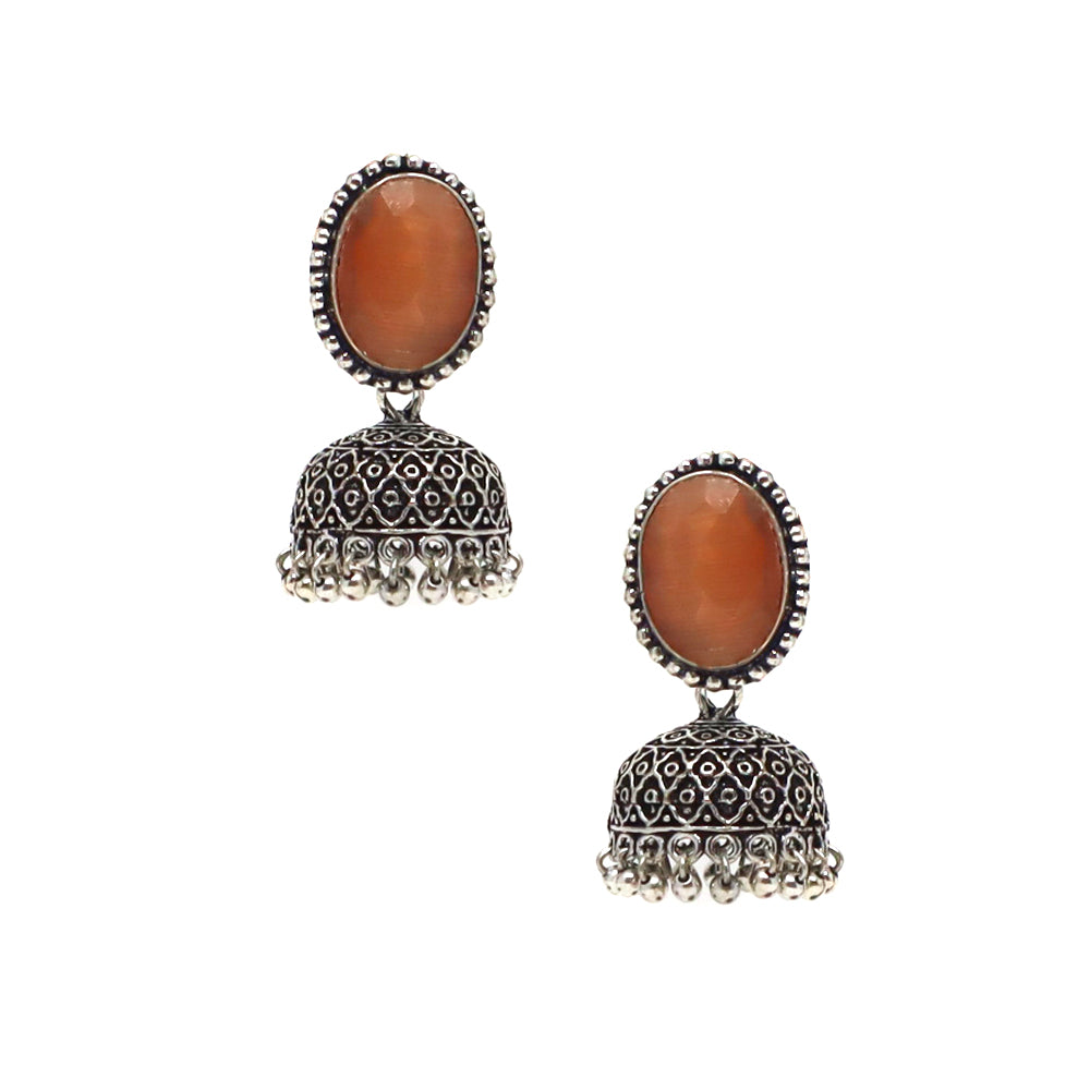 German Silver Dangling Bell Jhumkhi Earrings