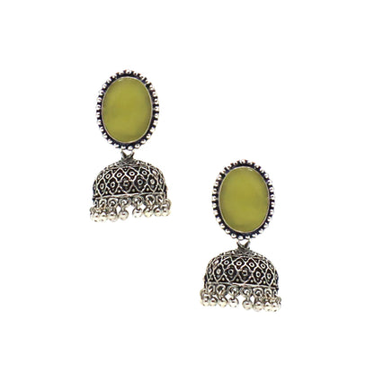 German Silver Dangling Bell Jhumkhi Earrings