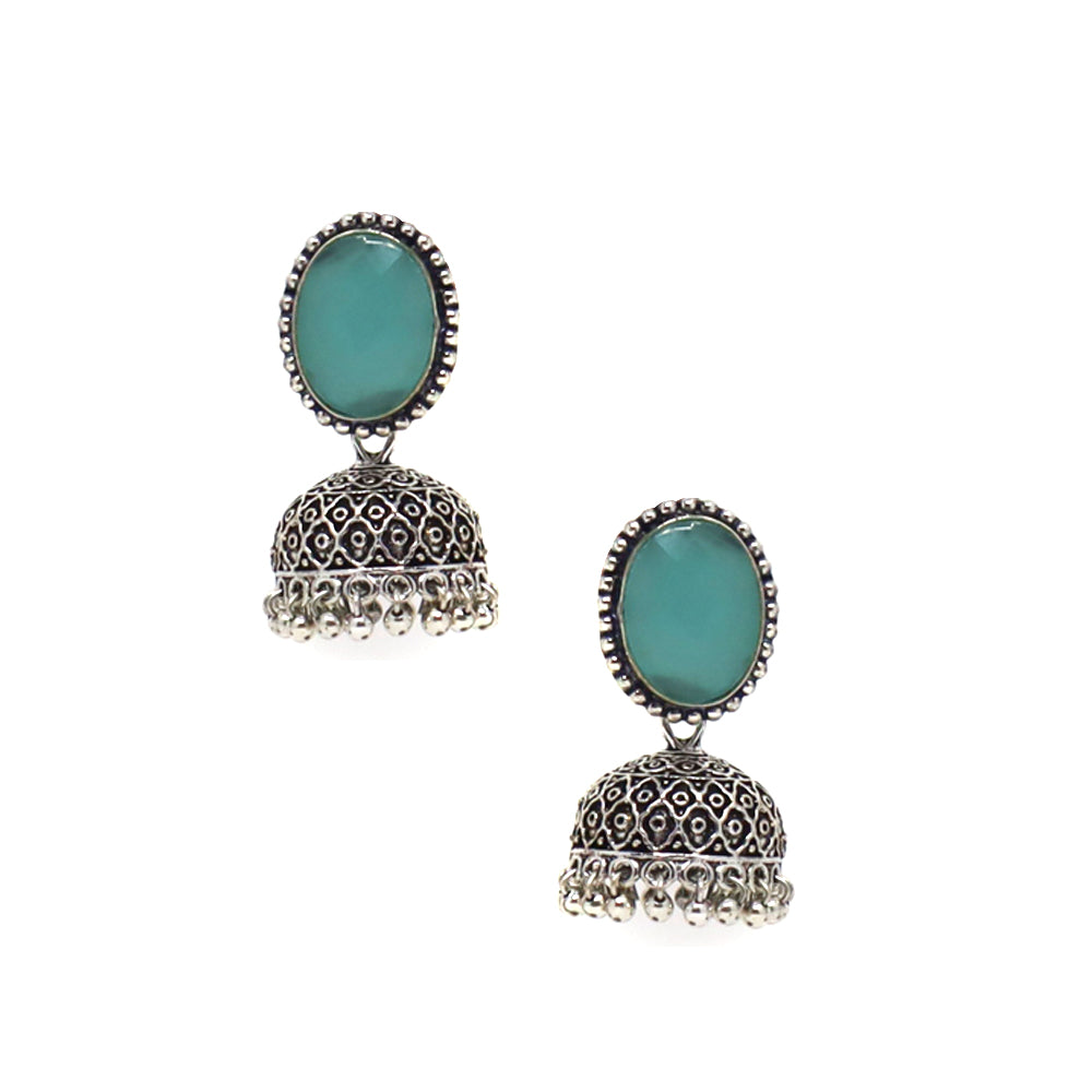 German Silver Dangling Bell Jhumkhi Earrings